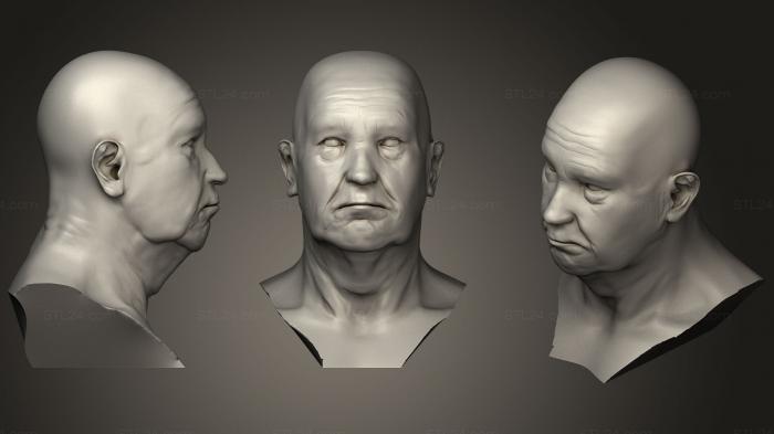 Anatomy of skeletons and skulls (Old Man Bust, ANTM_0926) 3D models for cnc
